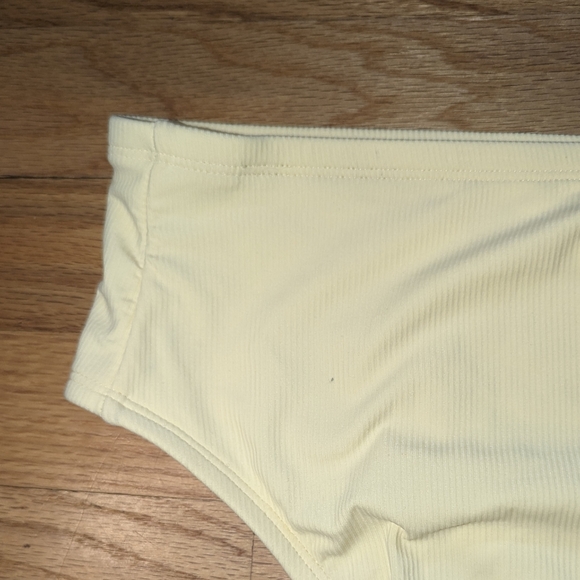 Xhilaration Yellow Ribbed Cheeky High Leg Mid Waist Bikini Swim Bottom 2X - Picture 8 of 8